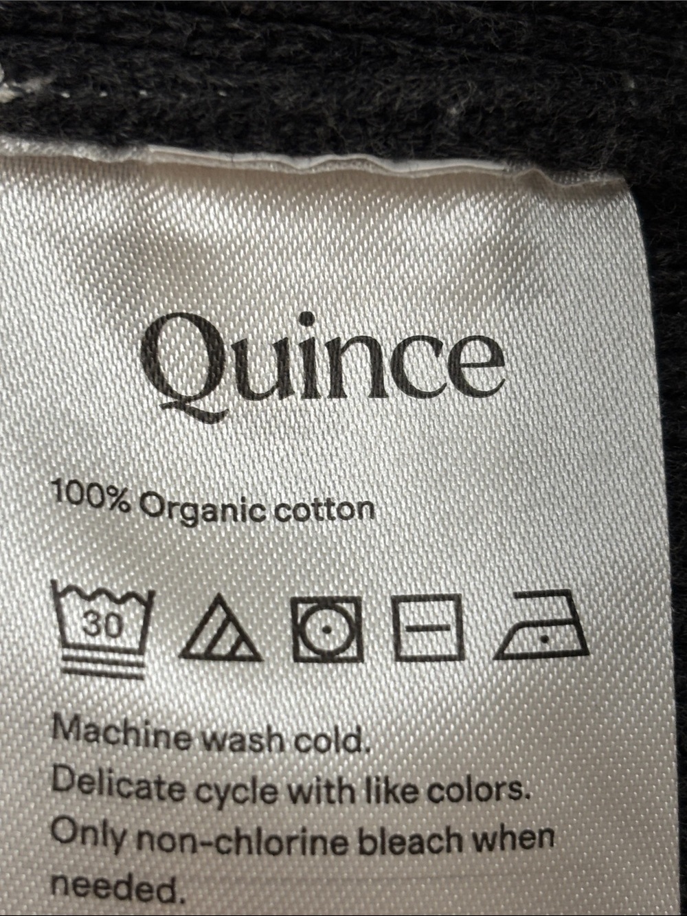 Quince Dark Gray Ribbed Knit 100% Organic Cotton Sweater Jacket Small - Picture 15 of 16